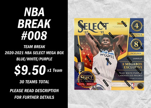 2020-2021 Panini Basketball Select Mega Box Blue/White/Purple - Break #008 - Quick Strike