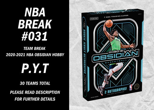 Break #031 - 2021 Panini Basketball Obsidian Hobby Box - Quick Strike