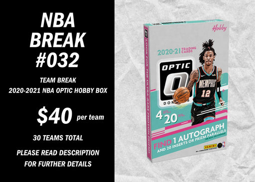 Break #032 - 2020-2021 Panini Optic Basketball Hobby Box - Quick Strike