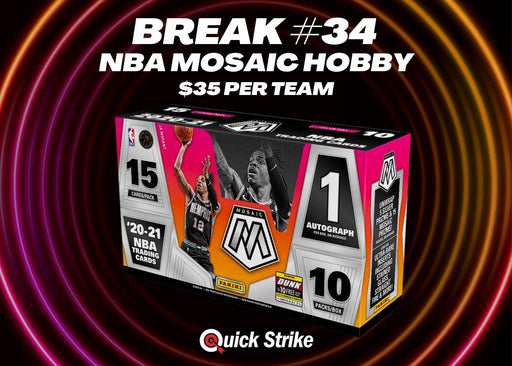 Break #34 - 2020 - 2021 Panini Mosaic Basketball Hobby Box - Quick Strike