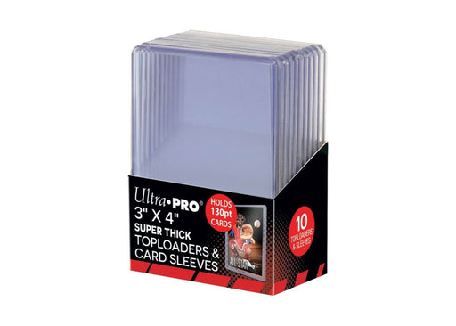 Ultra Pro 3" x 4" 130PT Super Thick Toploaders 10 Pack & Thick Card Sleeves - Quick Strike