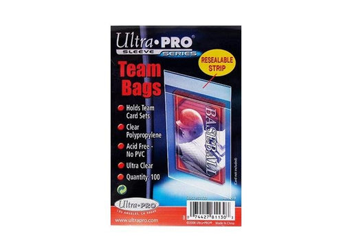 Ultra Pro Team Bags - Acid & PVC Free - Ultra Clear - Resealable - Pack of 100 - Quick Strike